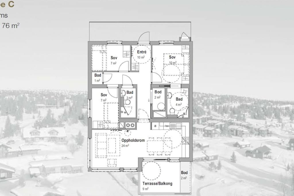 Beautiful Penthouse With Panoramic View At Sjusjoen Leilighet Eksteriør bilde